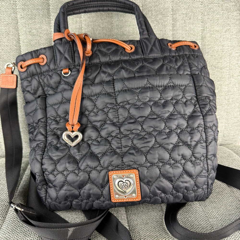 Brighton Kenny Convertible Backpack Quilted Black